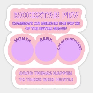 scentsy rockstar prv consultant gift promotion, month, rank Sticker